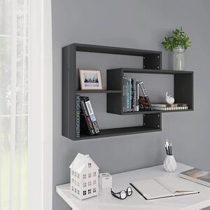 Visola Wooden Rectangular Wall Shelves In Grey