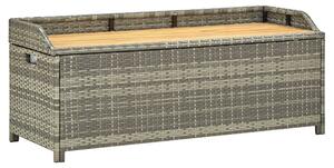 Sophiya Poly Rattan Garden Storage Seating Bench In Grey