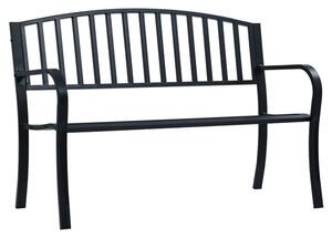 Prisha Steel Garden Seating Bench In Black