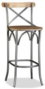 Connie Outdoor Wooden Bar Chair With Steel Frame In Oak