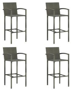 Arabella Set Of 4 Poly Rattan Bar Chairs In Grey