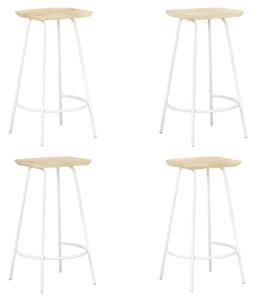 Azul Set Of 4 Wooden Bar Stools With White Frame In Natural