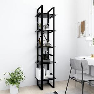 Emlen 40cm Wooden 5 Tier Bookcase In Black