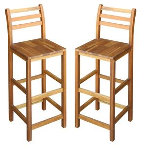 Annalee Brown Wooden Bar Chairs In A Pair