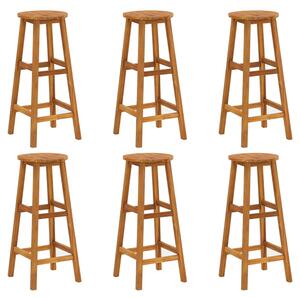 Annalee Set Of 6 Wooden Bar Stools In Brown