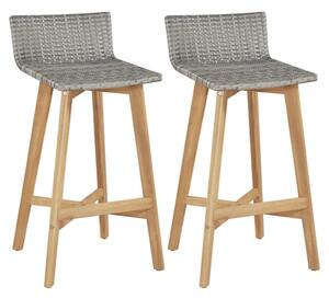 Bianca Brown And Grey Bar Chairs In A Pair