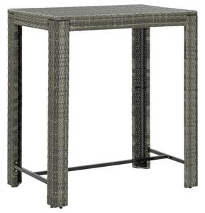 Yuna 100cm Poly Rattan Garden Bar Table In Grey