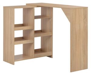 Winnie Wooden Bar Table With Moveable Shelf In Oak