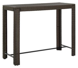 Yuna 140.5cm Poly Rattan Garden Bar Table In Brown