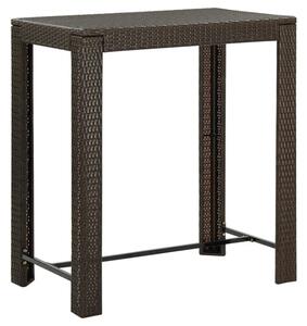 Yuna 100cm Poly Rattan Garden Bar Table In Brown