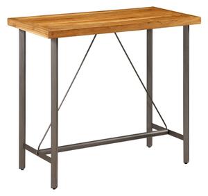 Ziva 120cm Wooden Bar Table With Steel Frame In Brown