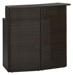 Selah Poly Rattan Garden Bar Table In Brown