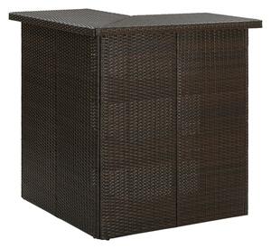 Selah Corner Poly Rattan Garden Bar Table In Brown