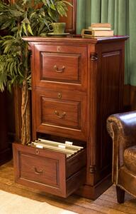 Belarus Filing Cabinet In Mahogany With 3 Drawers