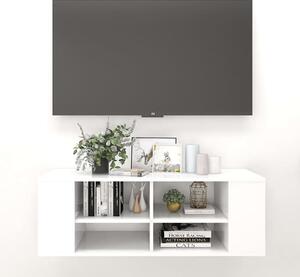 Taisa Wooden Wall Hung TV Stand With Shelves In White