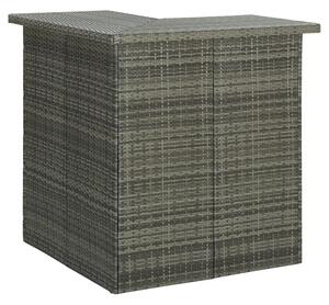 Selah Corner Poly Rattan Garden Bar Table In Grey