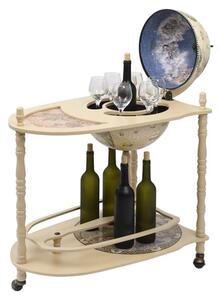 Zinnia Wooden Freestanding Globe Bar Wind Stand In White