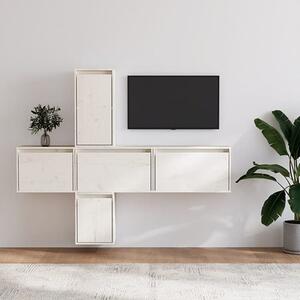 Cadak Solid Pinewood Entertainment Unit In White