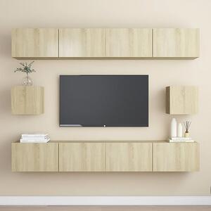 Feleti Wall Hung Wooden Entertainment Unit In Sonoma Oak