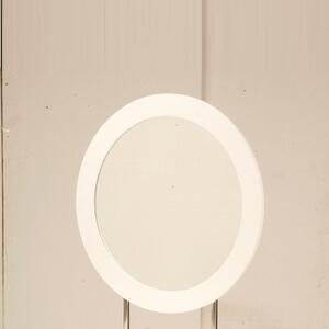 Laura Wall Mirror Round In White Frame