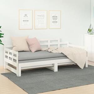 Elstan Solid Pine Wood Pull-out Single Day Bed In White