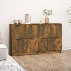 Chicory Wooden Sideboard With 4 Doors In Smoked Oak