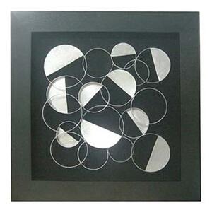 Framed Silver Discs Wall Art