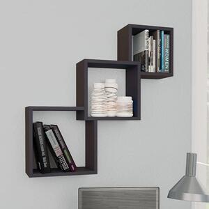 Javana Wooden Cube Wall Shelf In Grey