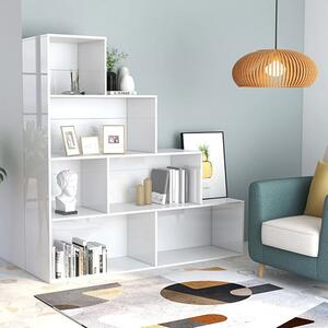 Carus High Gloss Bookcase With 6 Shelves In White