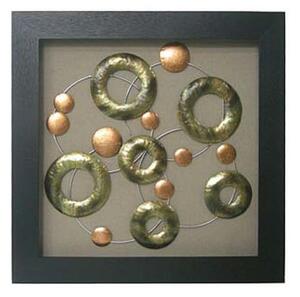 Framed Copper Circles Wall Art