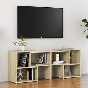 Carillo Wooden TV Stand With Shelves In Sonoma Oak