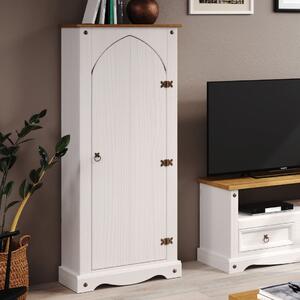 Consett Wooden Cupboard With 1 Door In White And Oak