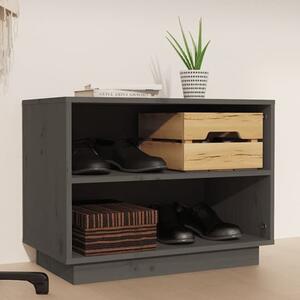 Ochoa Solid Pinewood Shoe Storage Bench In Grey