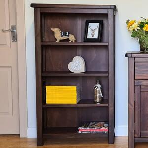 Birtley Wooden Bookcase With 4 Shelves In Dark Brown