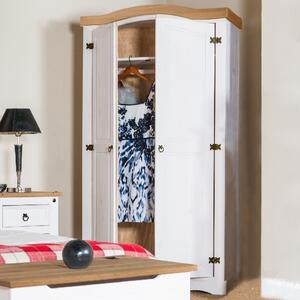 Consett Wooden Wardrobe With 2 Doors In White And Oak