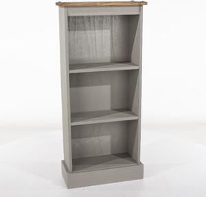 Consett Wooden Bookcase With 3 Shelves In Grey And Oak