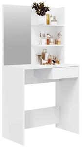 Basile High Gloss Dressing Table With Mirror In White