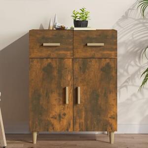 Cartier Wooden Sideboard With 2 Doors 2 Drawers In Smoked Oak