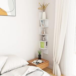 Odierne Corner Wooden Wall Shelf In White