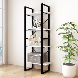 Aharon 4-Tier Solid Pinewood Bookshelf In White