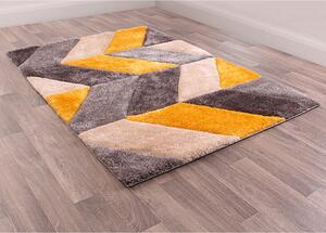 Blazon Polyester 80x150cm 3D Carved Rug In Ochre