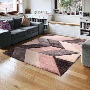 Blazon Polyester 80x150cm 3D Carved Rug In Blush