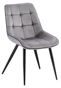 Pekato Fabric Dining Chair In Grey With Black Legs