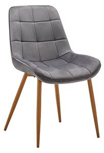 Primo Fabric Dining Chair In Grey With Oak Legs