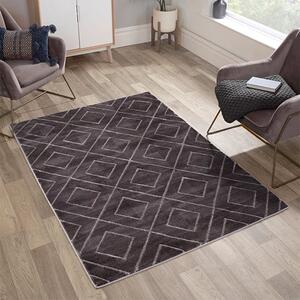 Bianco 196QA 80x150cm Luxury Rug In Dark Grey And Grey