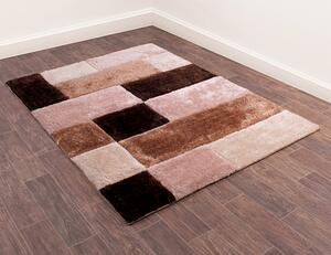 Blocks Polyester 60x110cm 3D Carved Rug In Natural