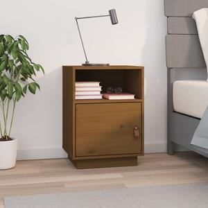 Fruma Pine Wood Bedside Cabinet With 1 Door In Honey Brown