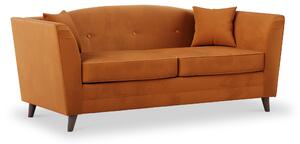 Pippa Velvet 3 Seater Sofa, Modern Upholstered Fabric Couch | Roseland