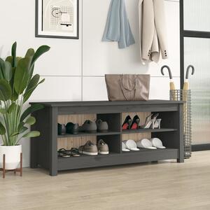 Ginny Pine Wood Shoe Storage Bench In Grey