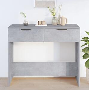 Phila Wooden Console Table With 2 Drawers In Concrete Effect